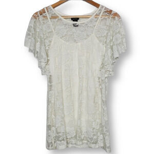 Shannon Ford New York Lace Top Cream Size Small